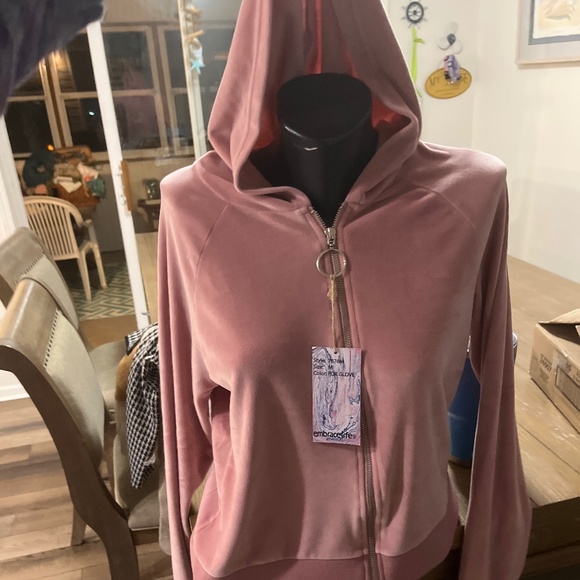 NWT Soft velour Embrace Life hoodie - Picture 1 of 7